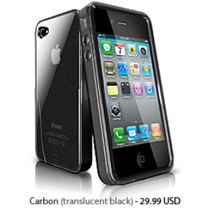 iSkin solo case for iPhone 4 (AT&T) Carbon Translucent Black